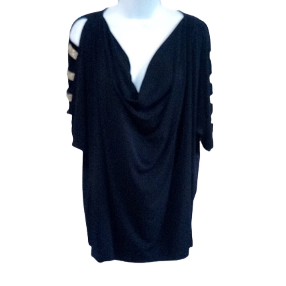 HOST PICK !!!  Black Blousy Top with Bling 22-24